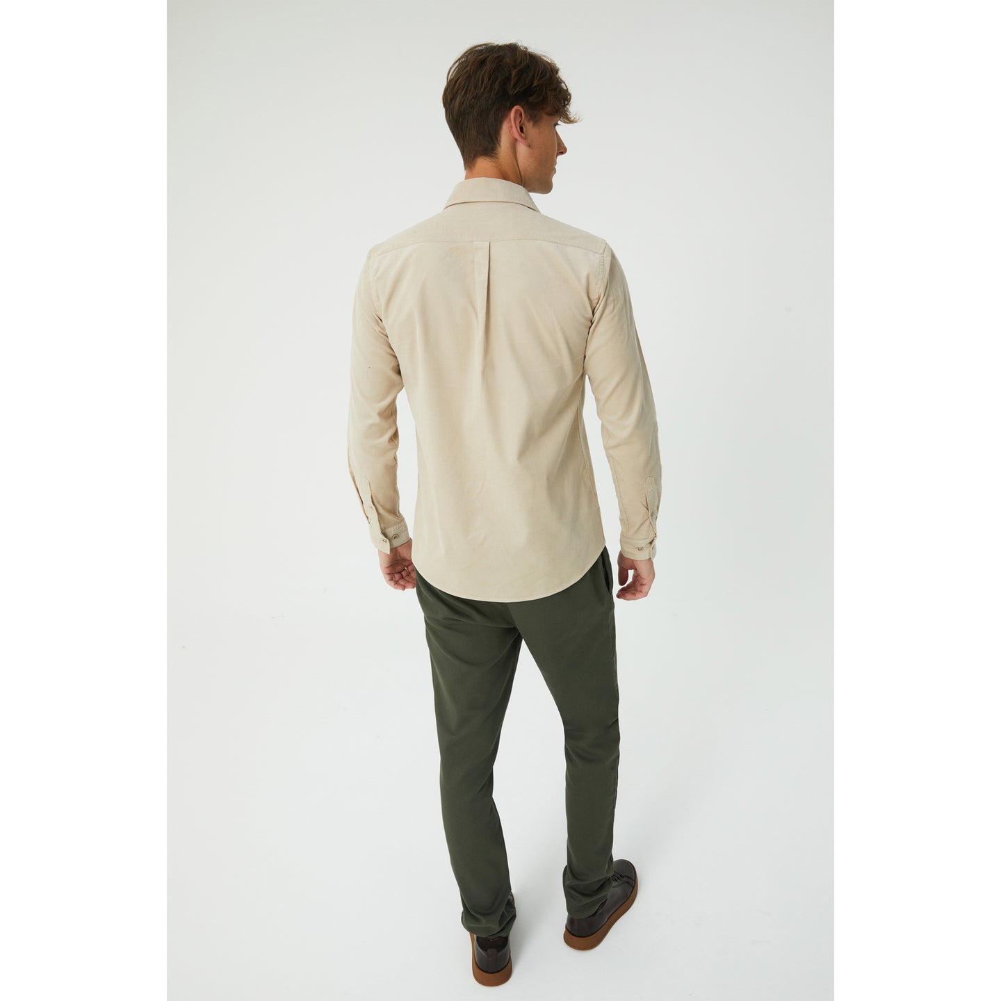 Beige Cotton Corduroy Shirt